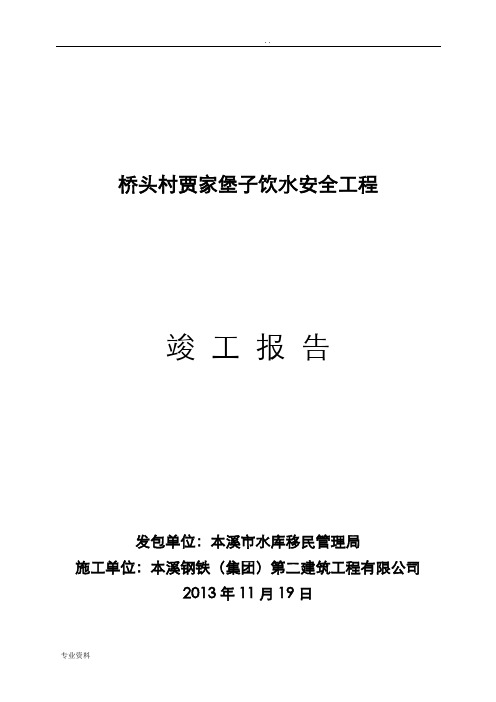 桥头村贾家堡子饮水安全工程竣工资料