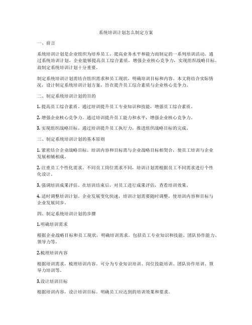 系统培训计划怎么制定方案