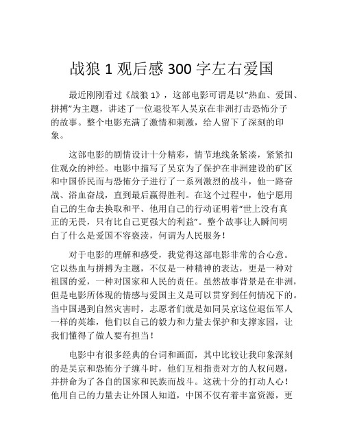 战狼1观后感300字左右爱国