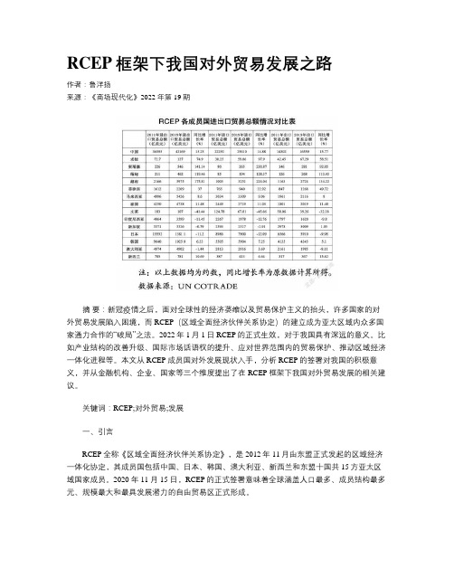 RCEP框架下我国对外贸易发展之路