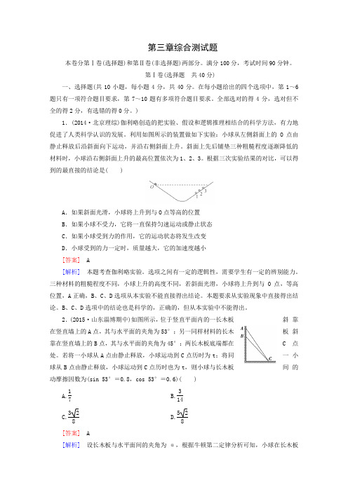 2016届高三物理一轮复习综合测试题3