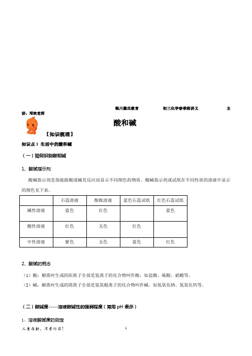 人教版九年级化学下册酸碱盐