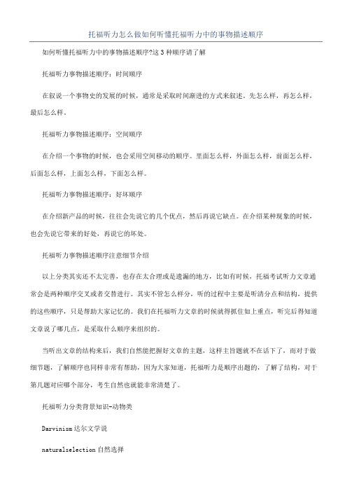 托福听力怎么做如何听懂托福听力中的事物描述顺序