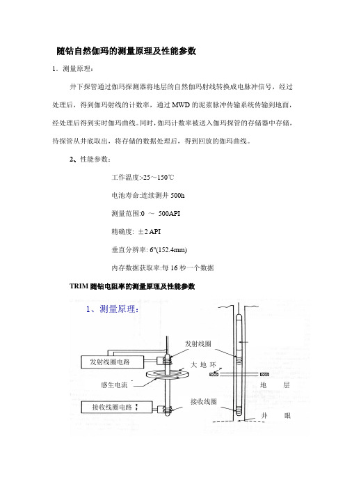 随钻自然伽玛的测量原理及性能参数现场操作手册