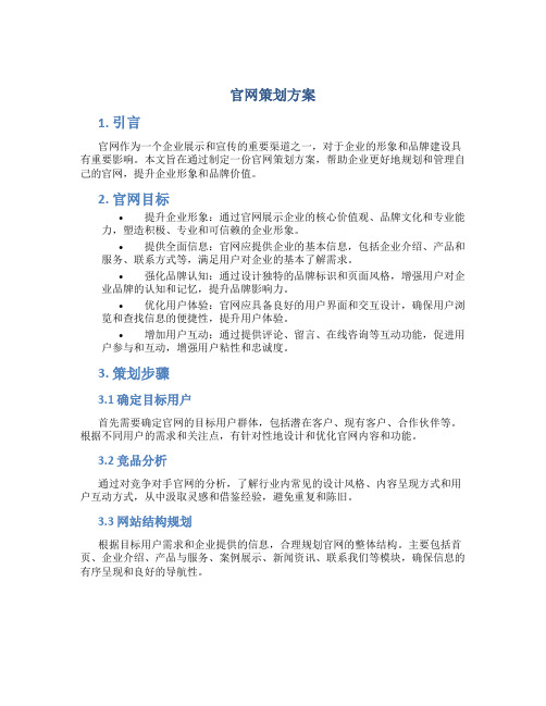 官网策划方案