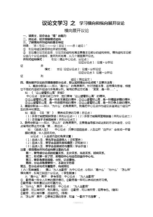 议论文学习-之--学习横向和纵向展开议论