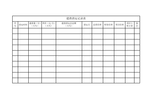 建渣清运记录表