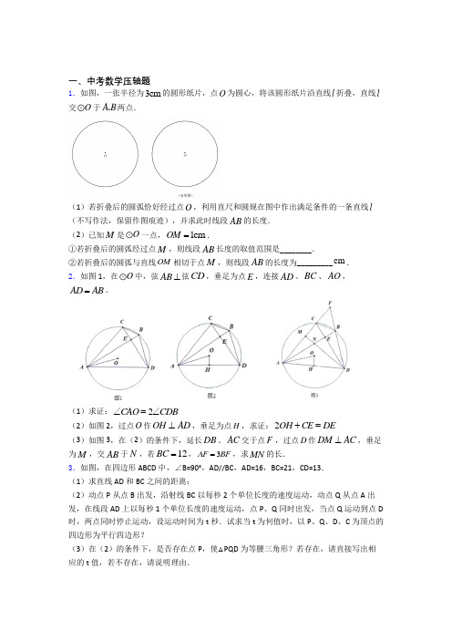 中考数学一轮复习中考数学压轴题(讲义及答案)含答案