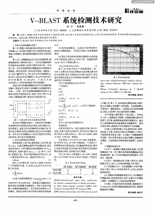 V—BLAST系统检测技术研究