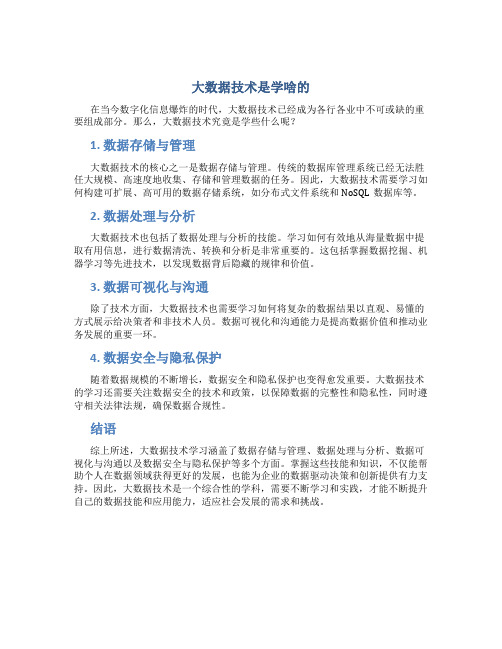 大数据技术是学啥的