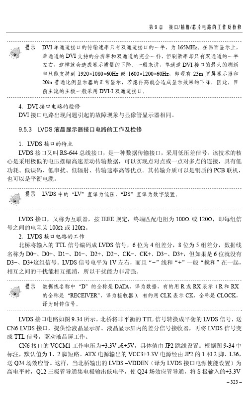 9.5.3 LVDS液晶显示器接口电路的工作及检修_芯片级电脑主板维修从入门到精通_[共2页]