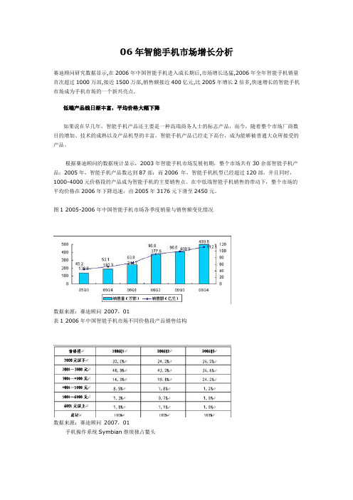 06年智能手机市场增长分析