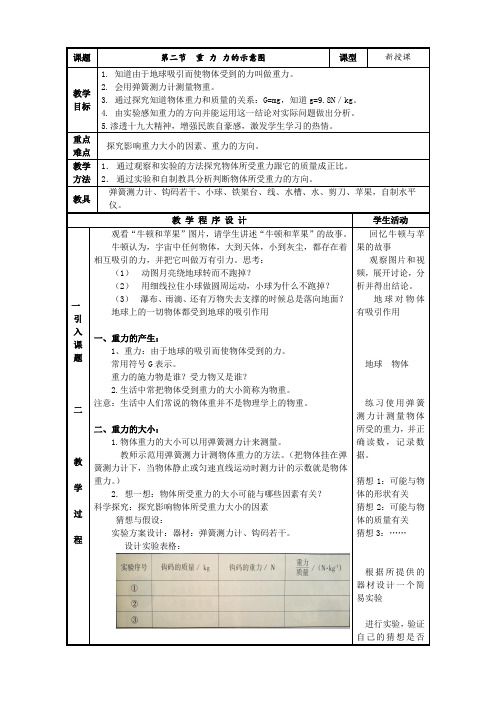 新苏科版八年级物理下册《八章. 力  二、重力 力的示意图》教案_24