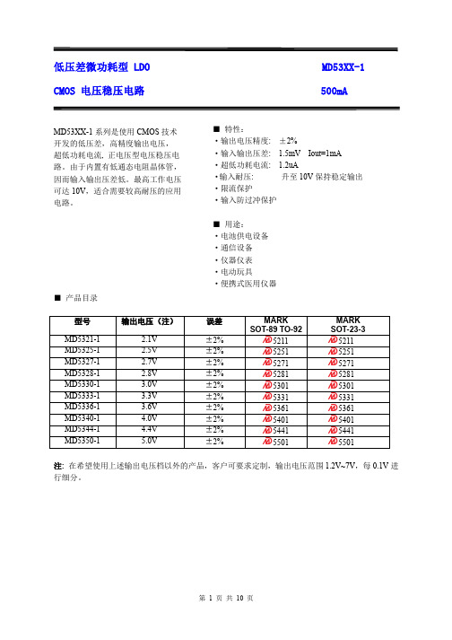 低压差微功耗型LDO