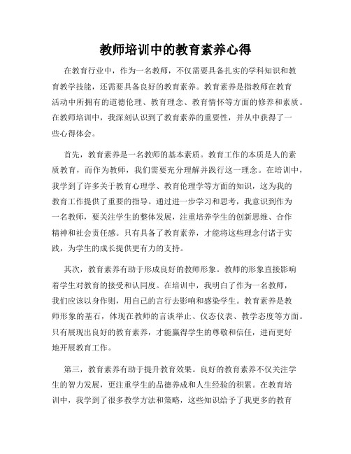 教师培训中的教育素养心得