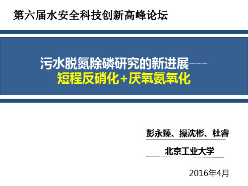 污水脱氮除磷研究新进展------彭永珍院士