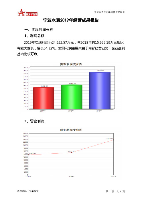 宁波水表2019年经营成果报告