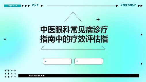 中医眼科常见病诊疗指南中的疗效评估指标