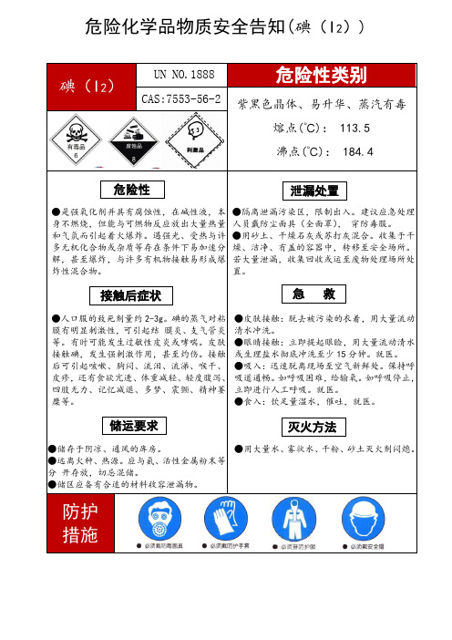 危险化学品物质安全告知(碘(I2))