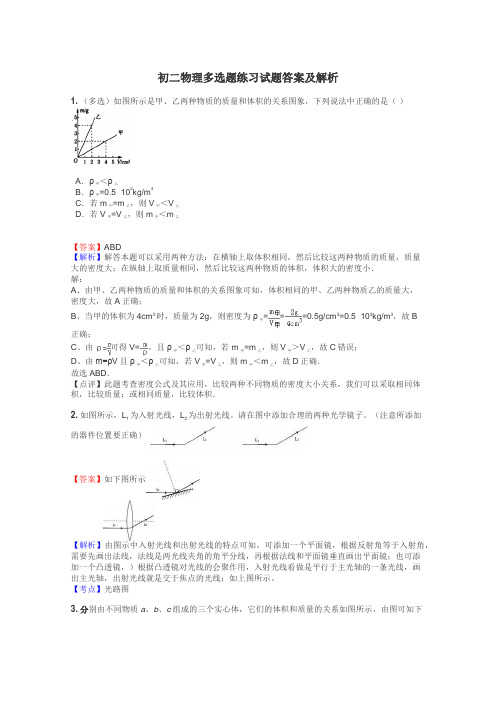 初二物理多选题练习试题集
