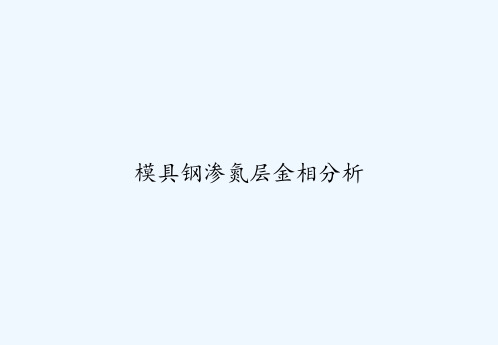 模具钢渗氮层金相分析 PPT