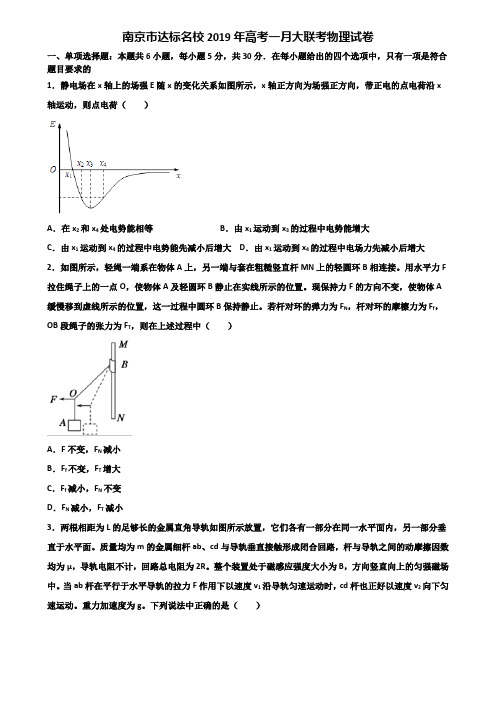 南京市达标名校2019年高考一月大联考物理试卷含解析