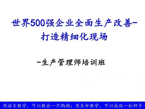 世界500强企业全面生产改善-打造精细化现场