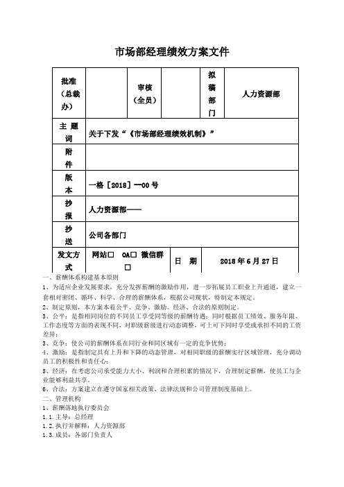 教培行业市场部绩效业绩提成方案