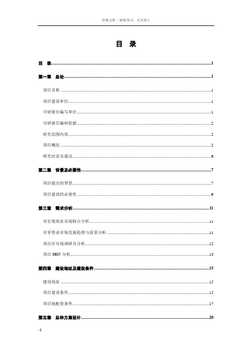 友谊商城改造项目可行性研究报告