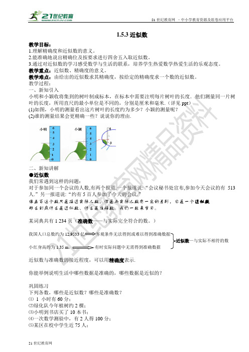 近似数导学案