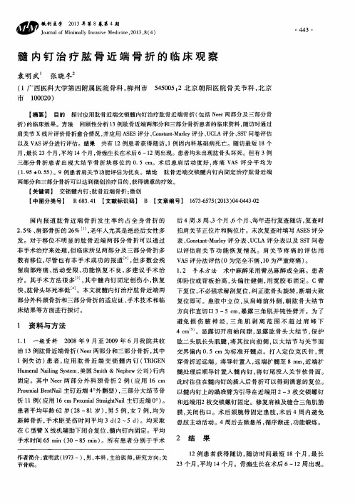 髓内钉治疗肱骨近端骨折的临床观察