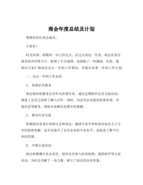 商会年度总结及计划