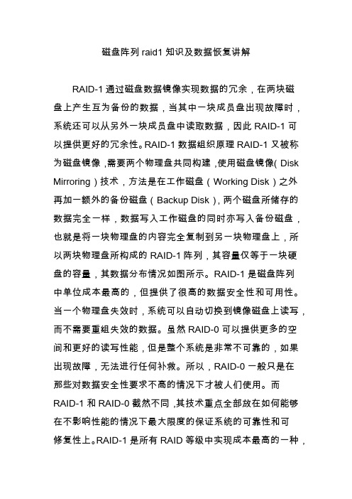 磁盘阵列raid1知识及数据恢复讲解