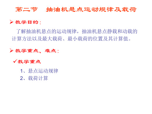 第二节 抽油机悬点运动规律及载荷