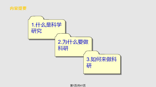 谈谈如何做好科研工作PPT课件