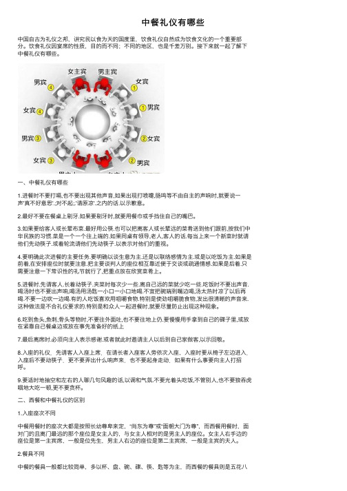 中餐礼仪有哪些