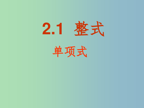 七年级数学上册《2.1 整式》单项式课件 (新版)新人教版