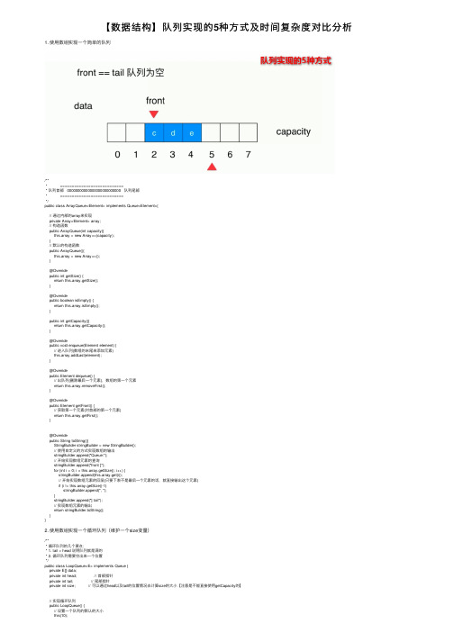 【数据结构】队列实现的5种方式及时间复杂度对比分析