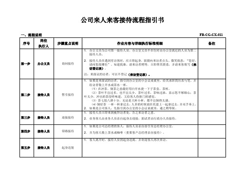 公司来人来客接待流程指引书