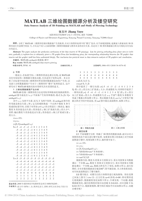 MATLAB三维绘图数据源分析及镂空研究_张玉叶