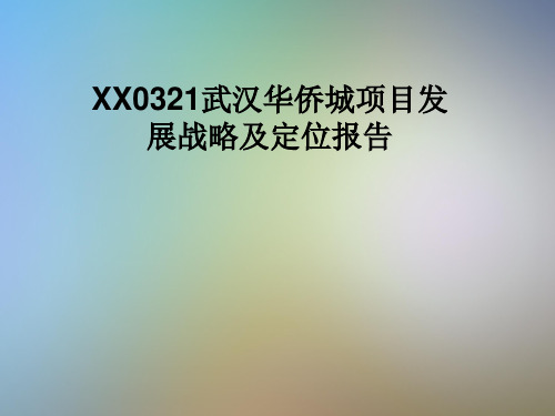 XX0321武汉华侨城项目发展战略及定位报告