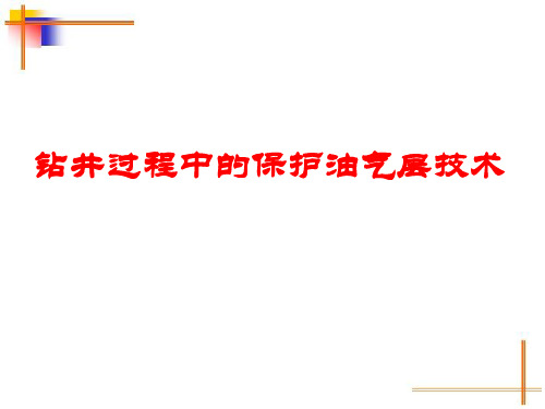 钻井过程中的保护油气层技术