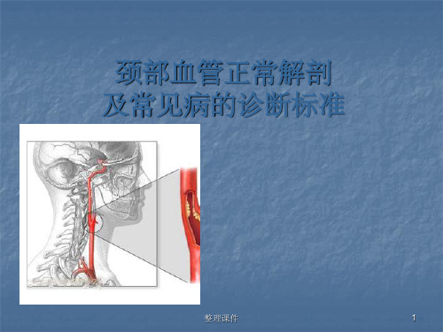 颈部血管超声正常解剖及常见病的超声诊断标准