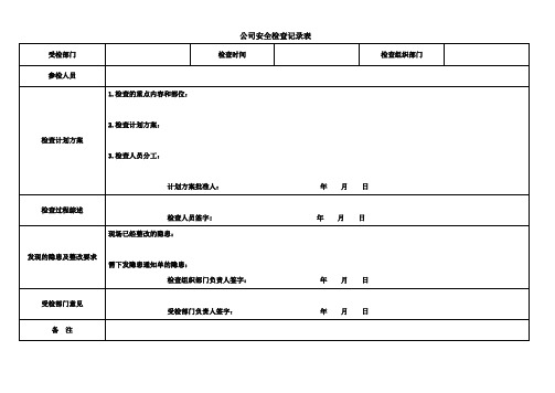 事故隐患排查治理表格(全套)