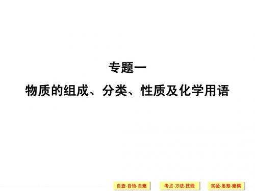 2014届高考化学二轮专题复习(江苏专用专题：物质的组成、分类、性质及化学用语