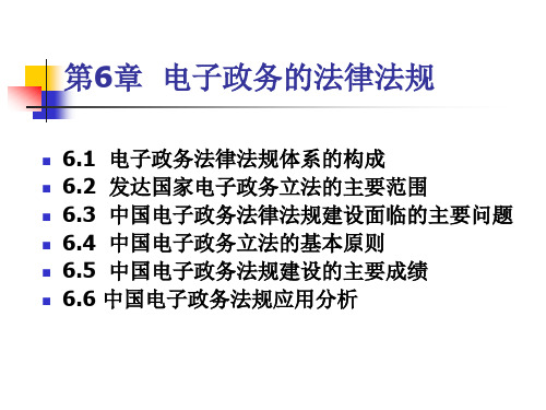 第6章电子政务的法律法规