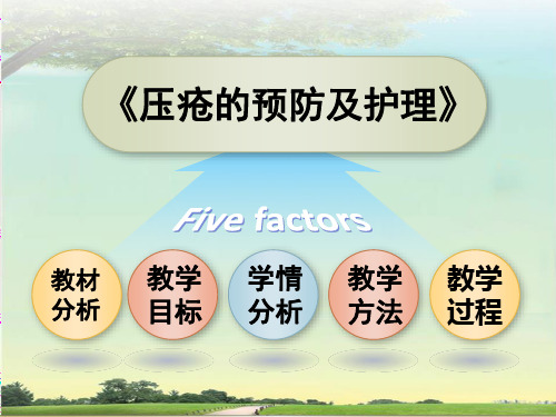 《压疮的预防及护理》说课演示稿ppt课件护理学基础职业教育教学能力比赛教学设计说课课件