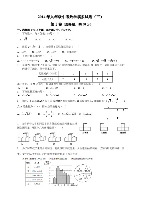 2014年中考模拟试题二(二初程序)