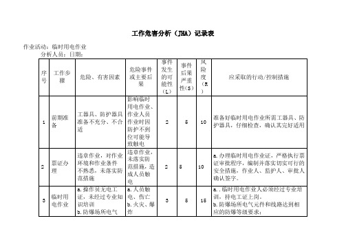 临时用电作业危害分析