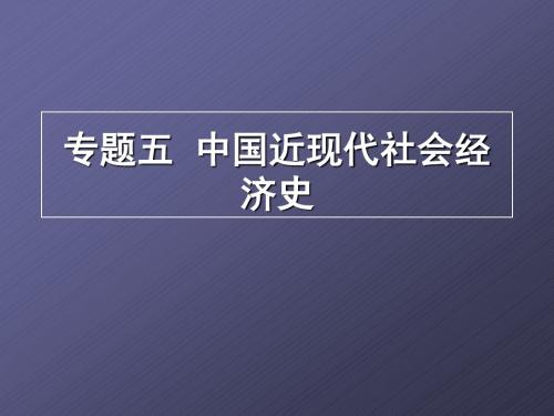 人教版专题复习五中国近现代社会经济史